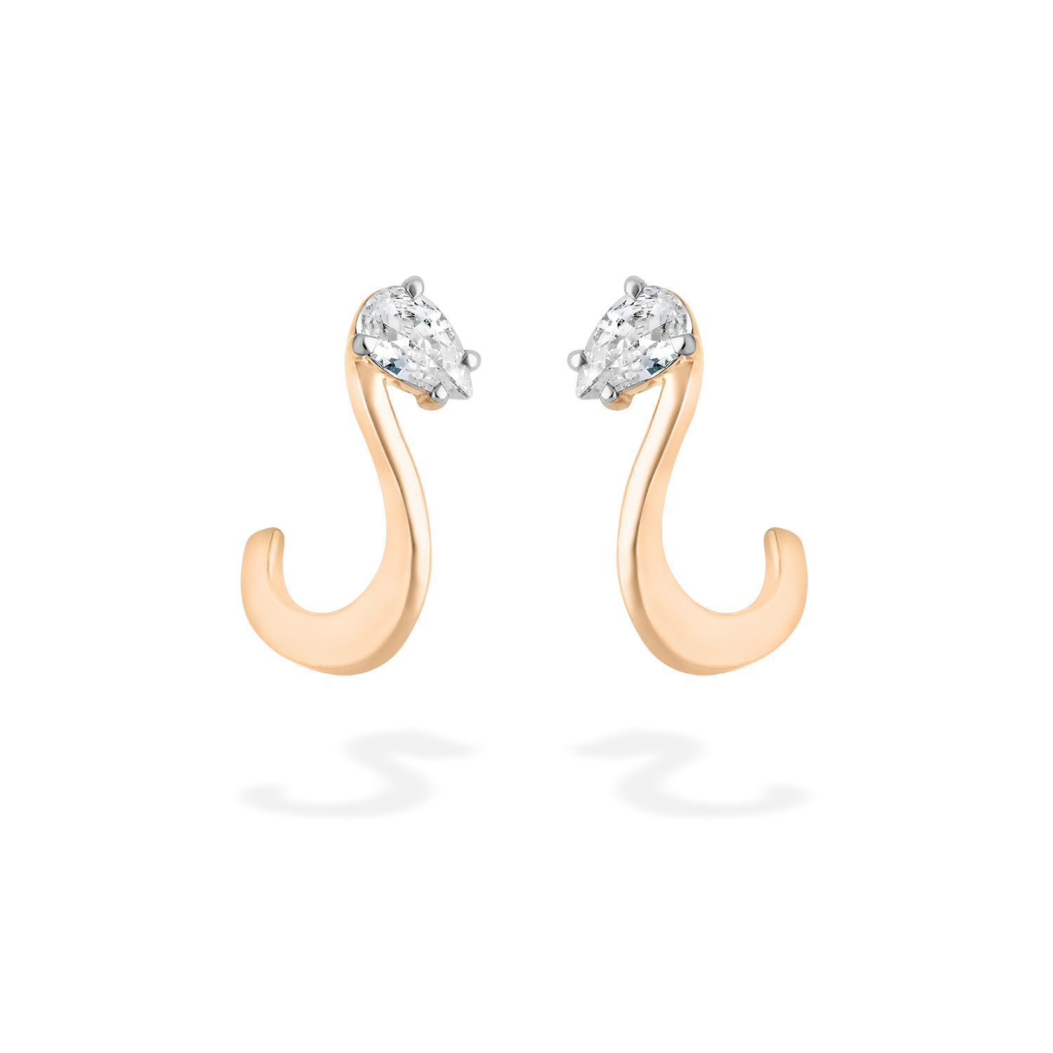 Pair of Nova earrings in 18k gold with diamonds - Fine jewelry by MARIE MAS