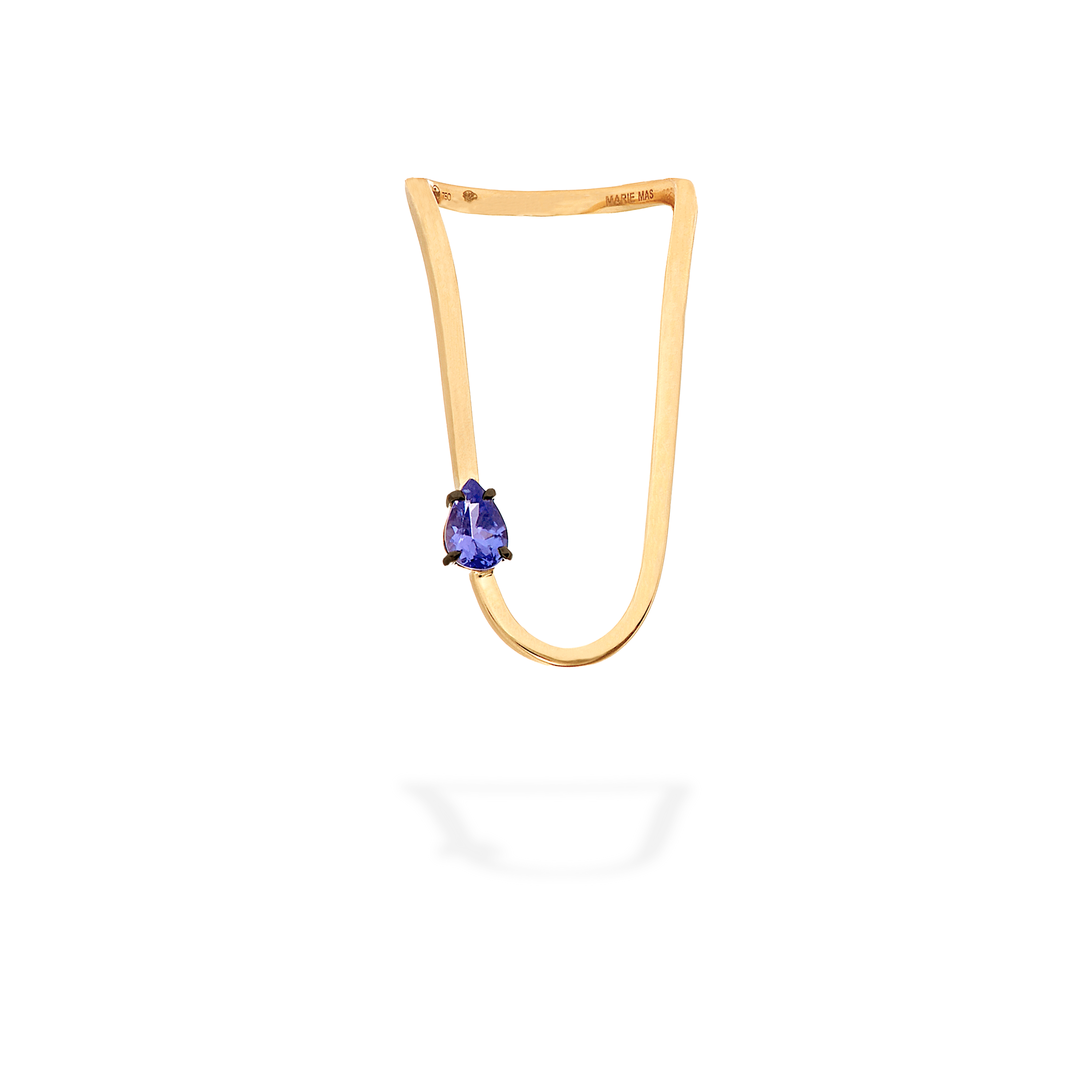 Aurora ring in 18k rose gold with pear-shaped tanzanite - Fine jewelry by MARIE MAS