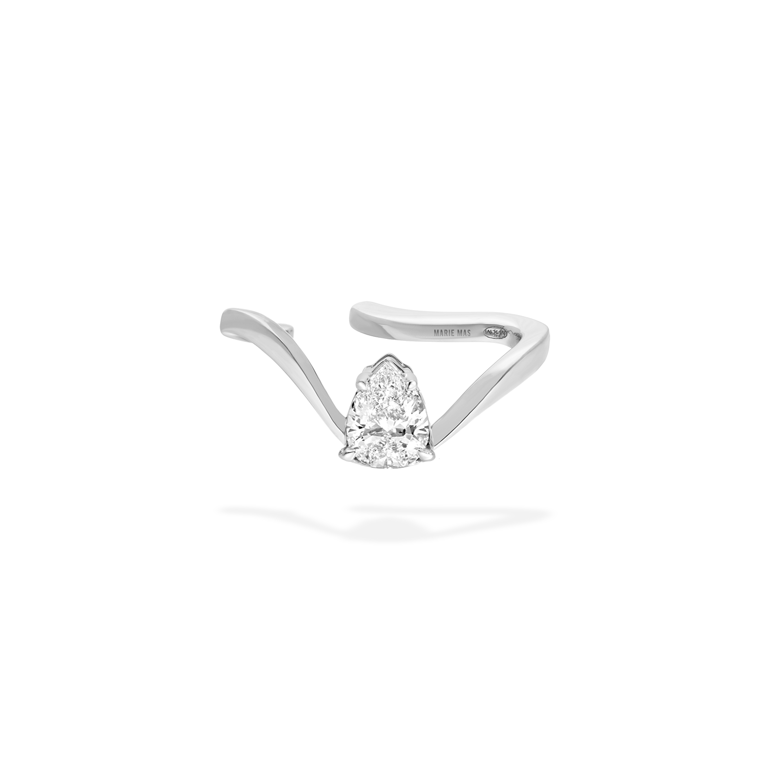 Comet ear jewel in 18k white gold with diamonds - Fine jewelry by MARIE MAS