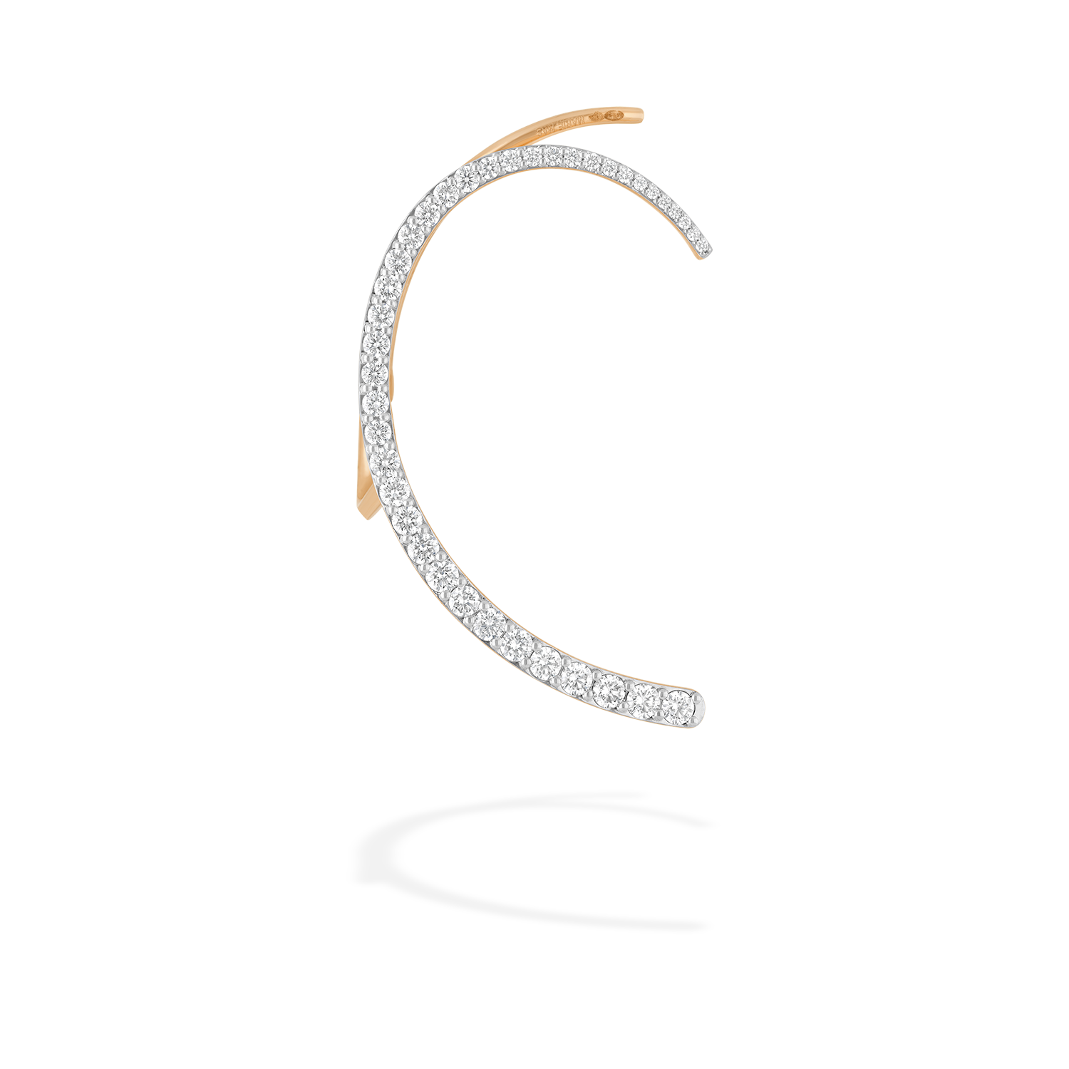 Single Eclipse earring in 18k gold with diamonds - Fine jewelry by MARIE MAS