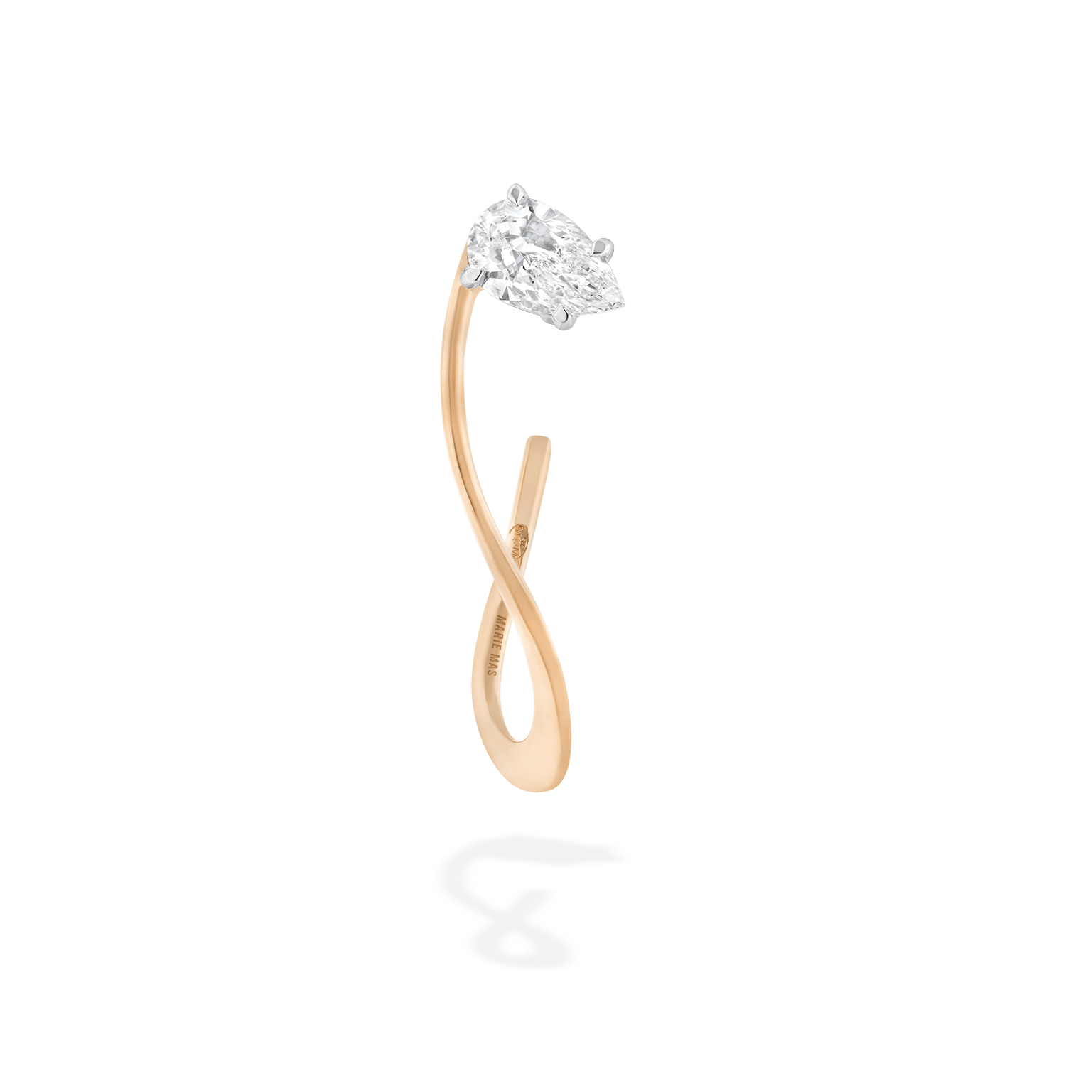 Single Nova ear jewel in 18k gold with diamonds - Fine jewelry by MARIE MAS