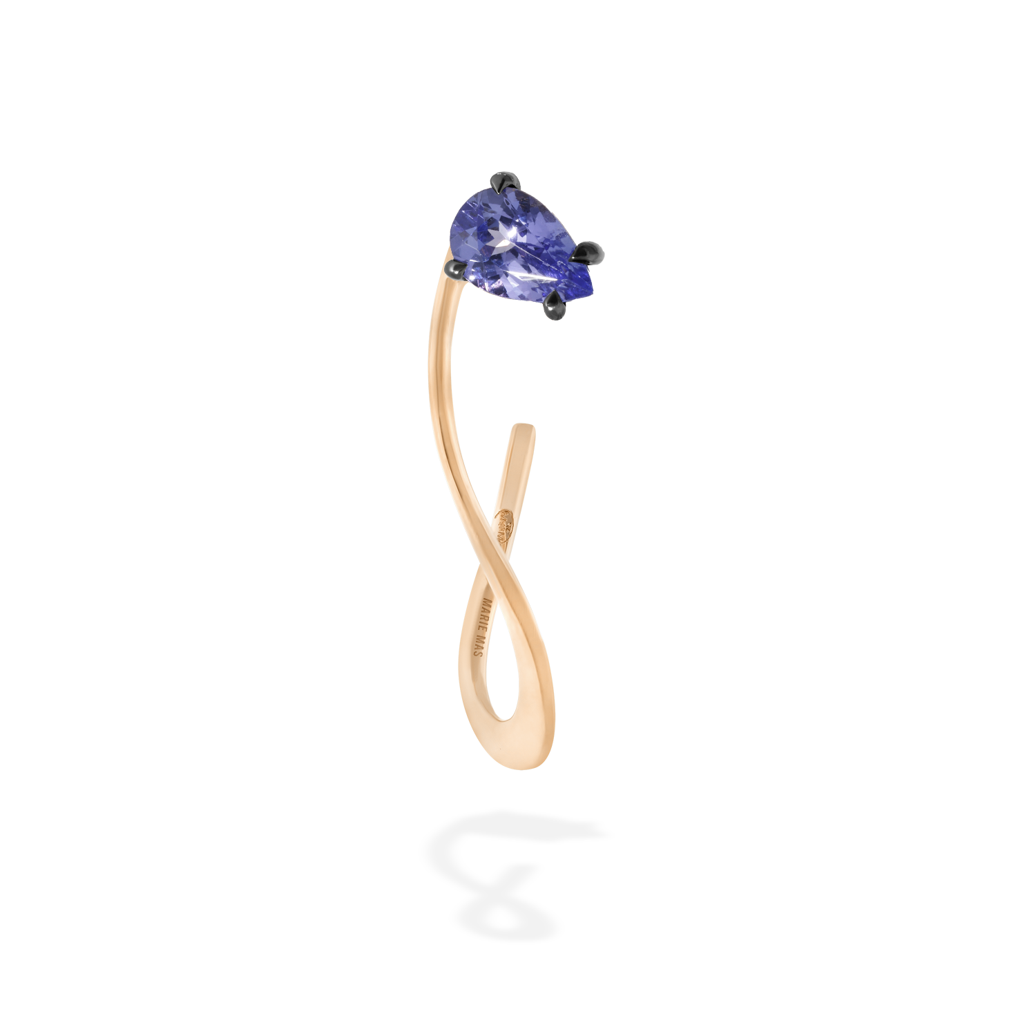 Single Nova ear jewel in 18k gold with tanzanite - Fine jewelry by MARIE MAS