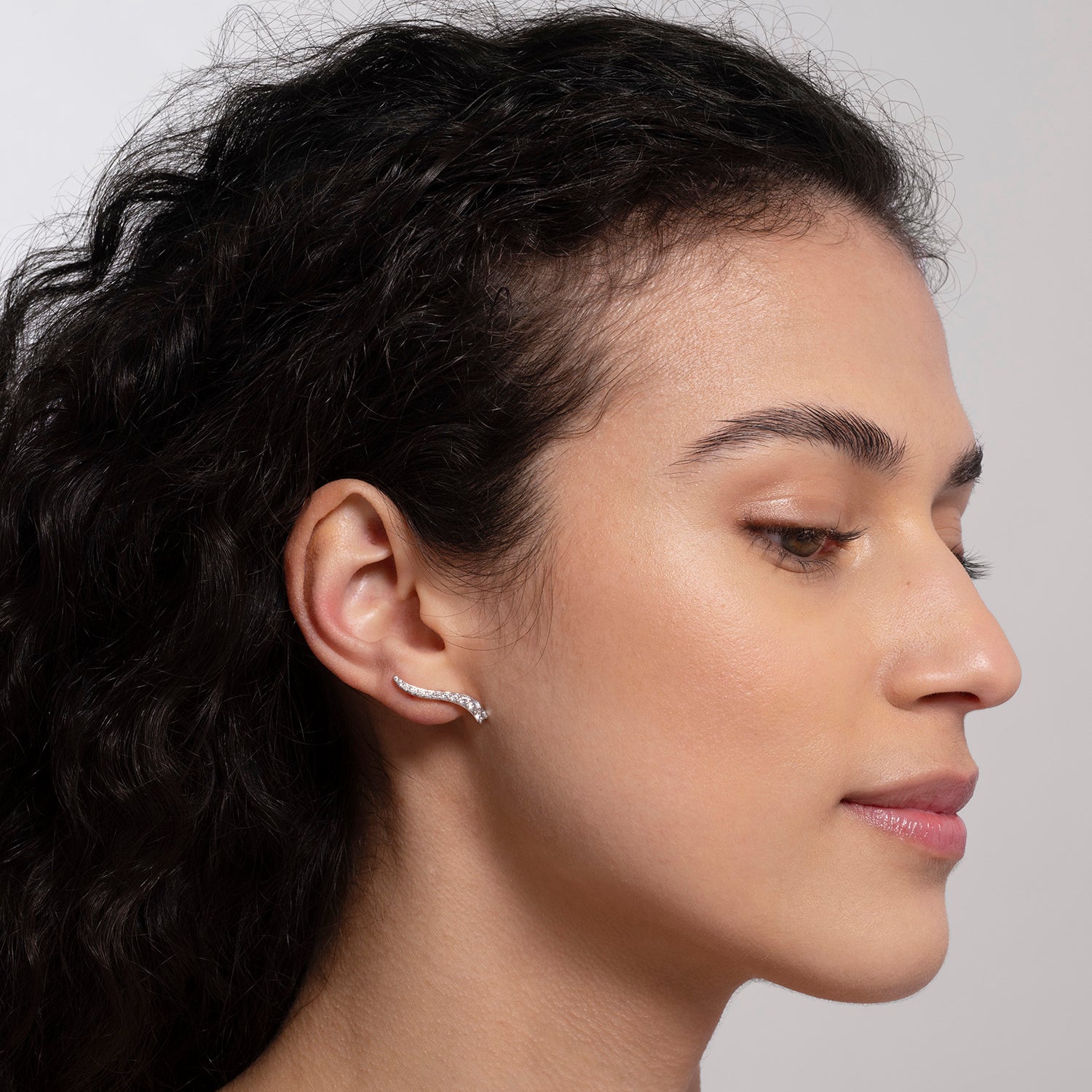 Pair of Ray earrings in 18k rose gold with diamonds - Fine jewelry by MARIE MAS