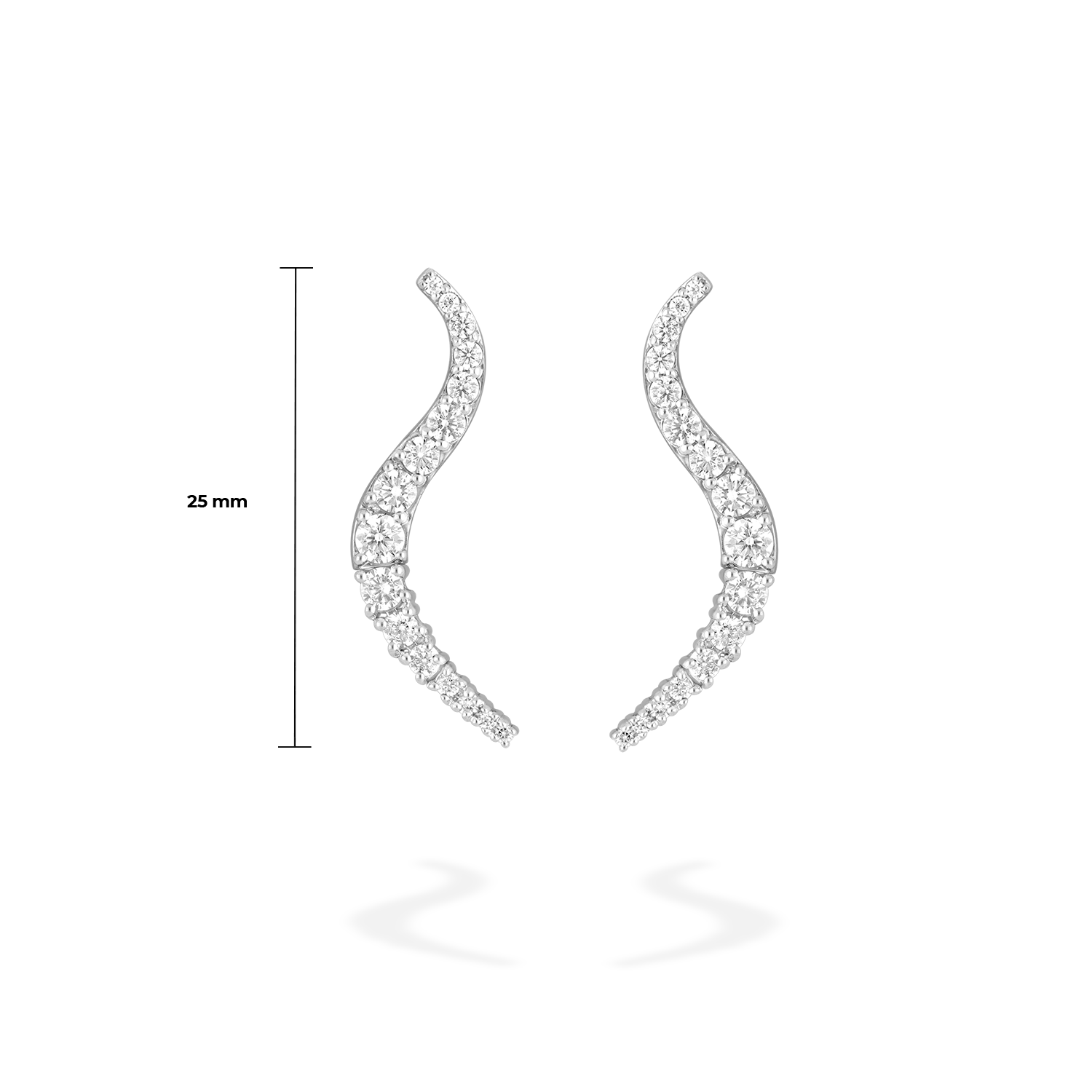 Pair of Solar Earrings | White Gold