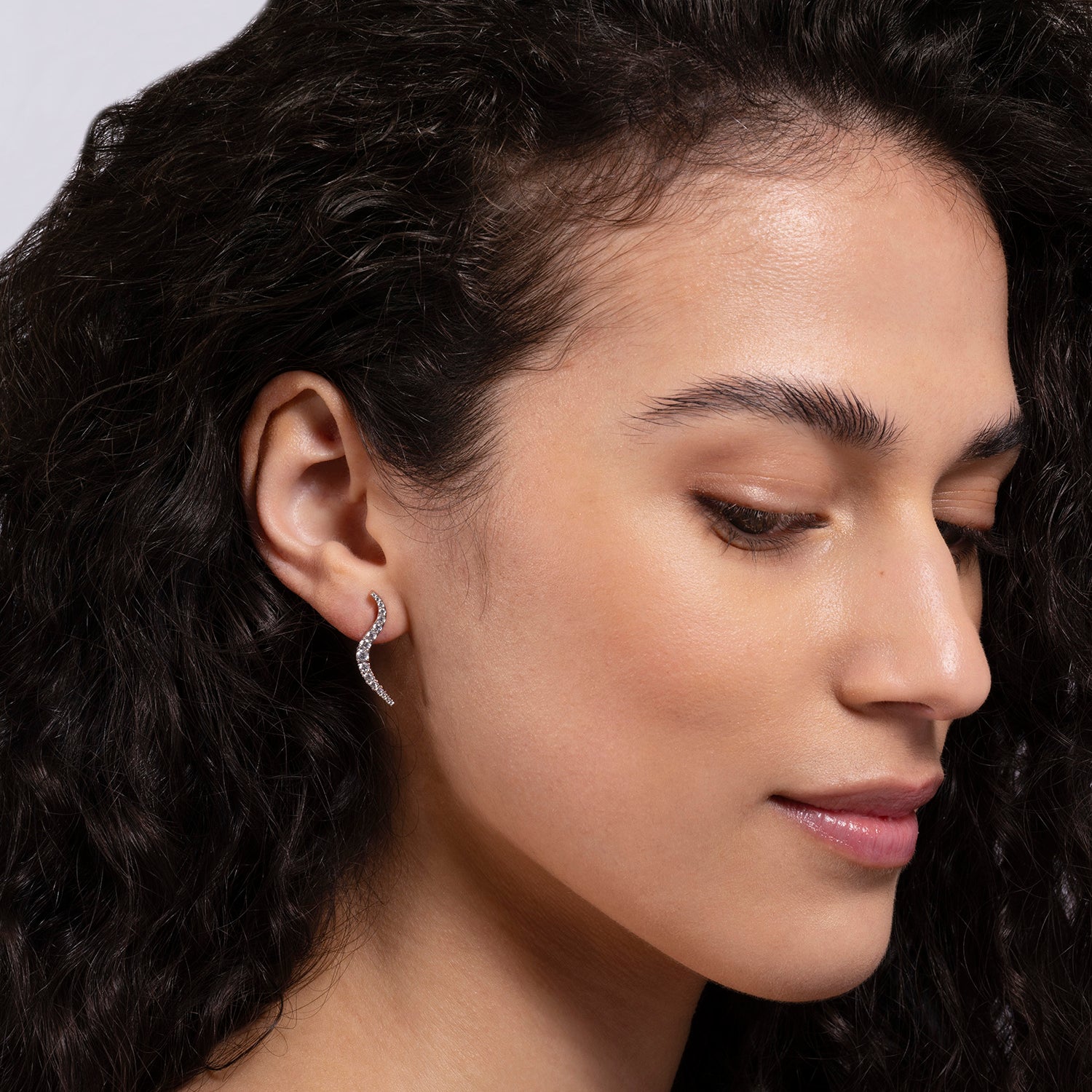 Pair of Solar earrings in 18k rose gold with diamonds - Fine jewelry by MARIE MAS