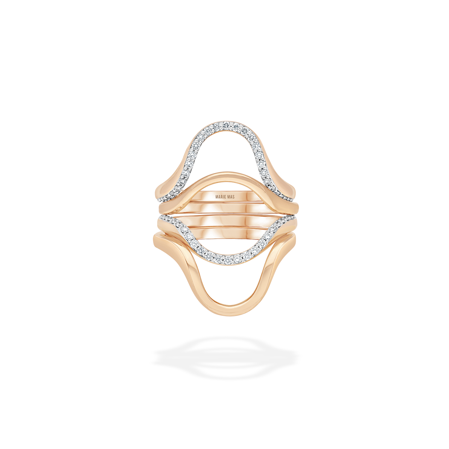 Ring Stack n° 2 | rose gold & half diamond