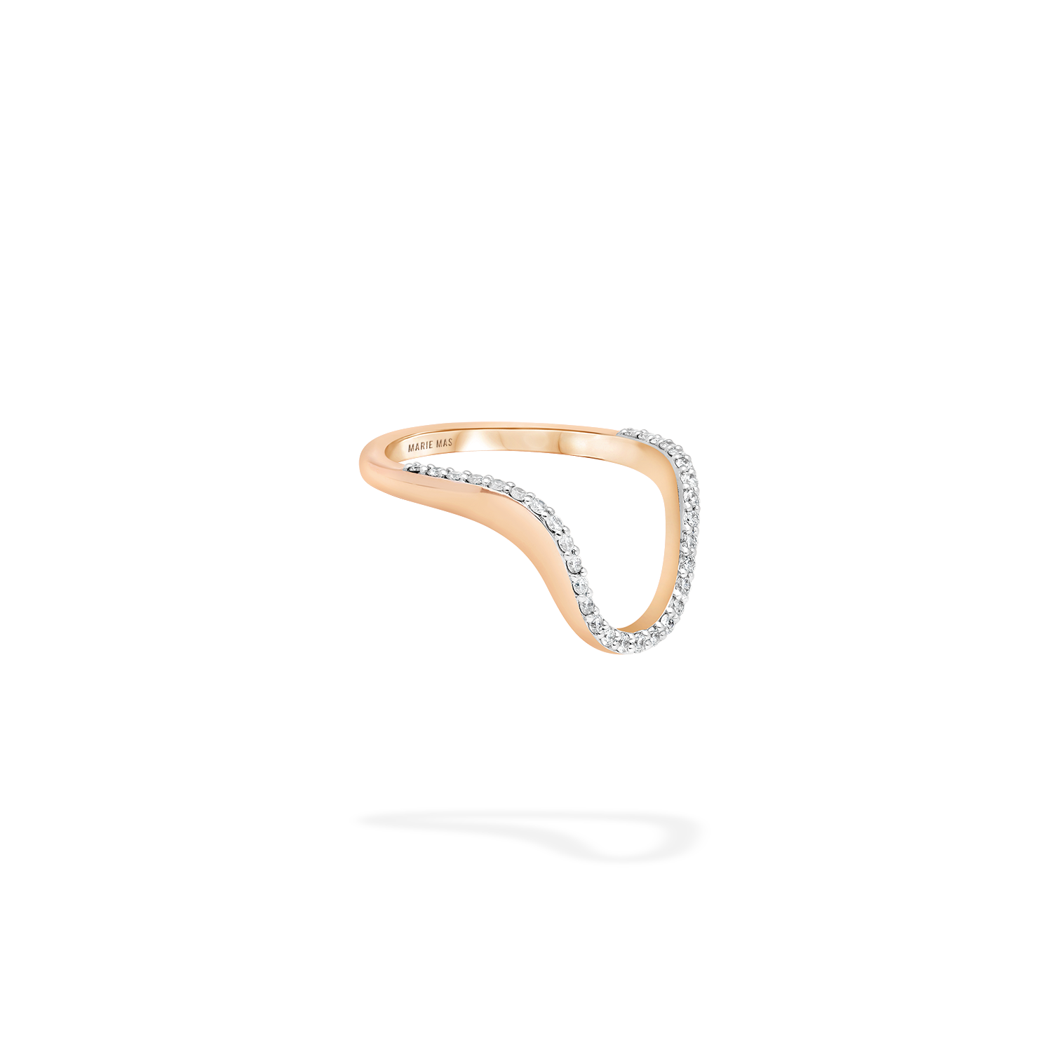 Aura Ring | Half pavé, rose gold & diamonds