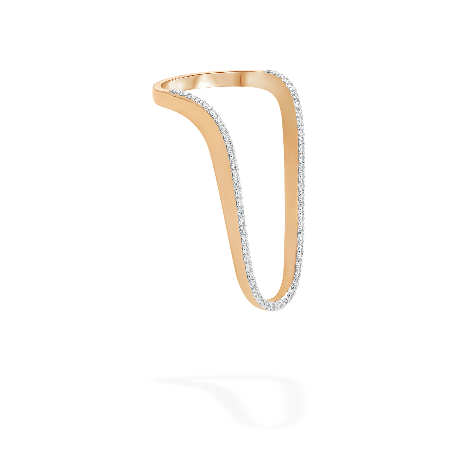 Aurora ring | Half pavé, rose gold & diamonds