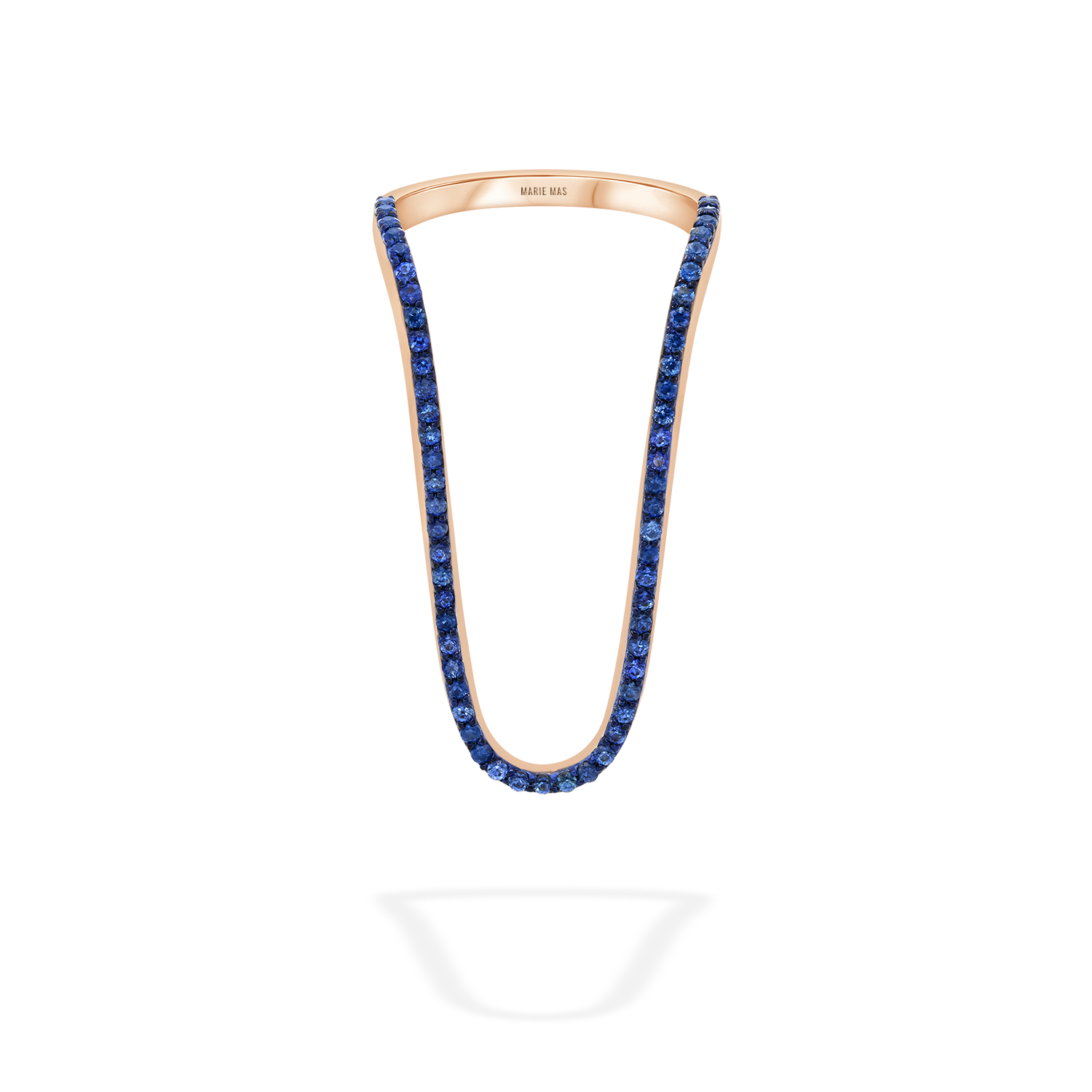 Aurora ring | Half pavé, rose gold & sapphires