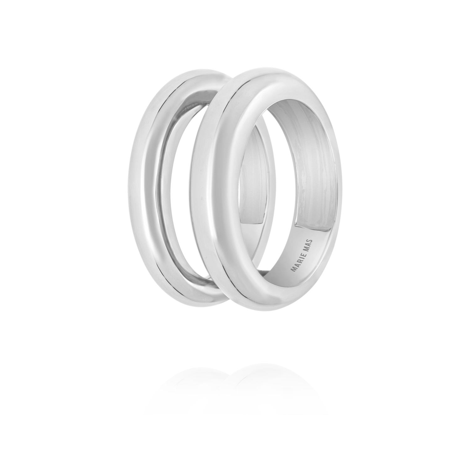 Double Dome U ring | White Gold