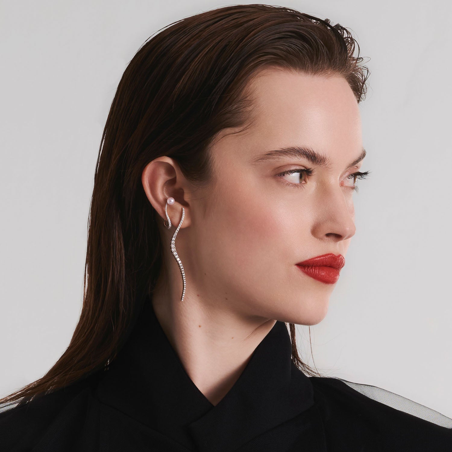 Single Nova Ear Jewel | Pearl & Diamonds