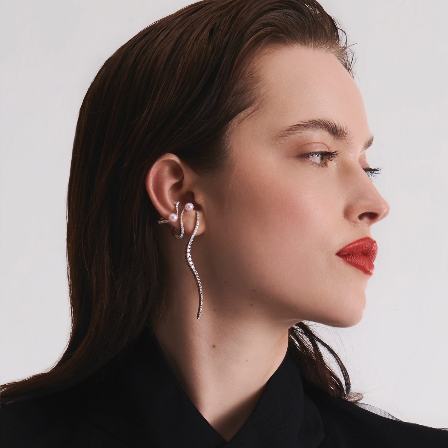 Single Nova Ear Jewel | Pearl & Diamonds