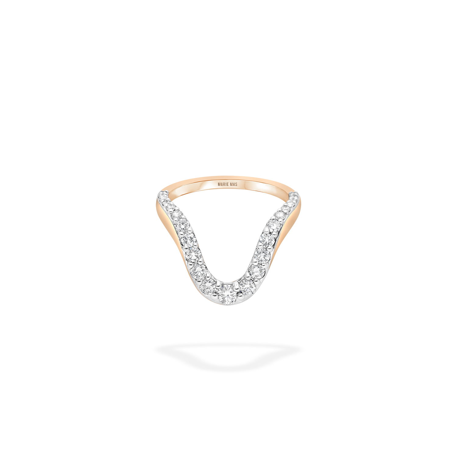 Grand Aura Ring | Half pavé Diamonds