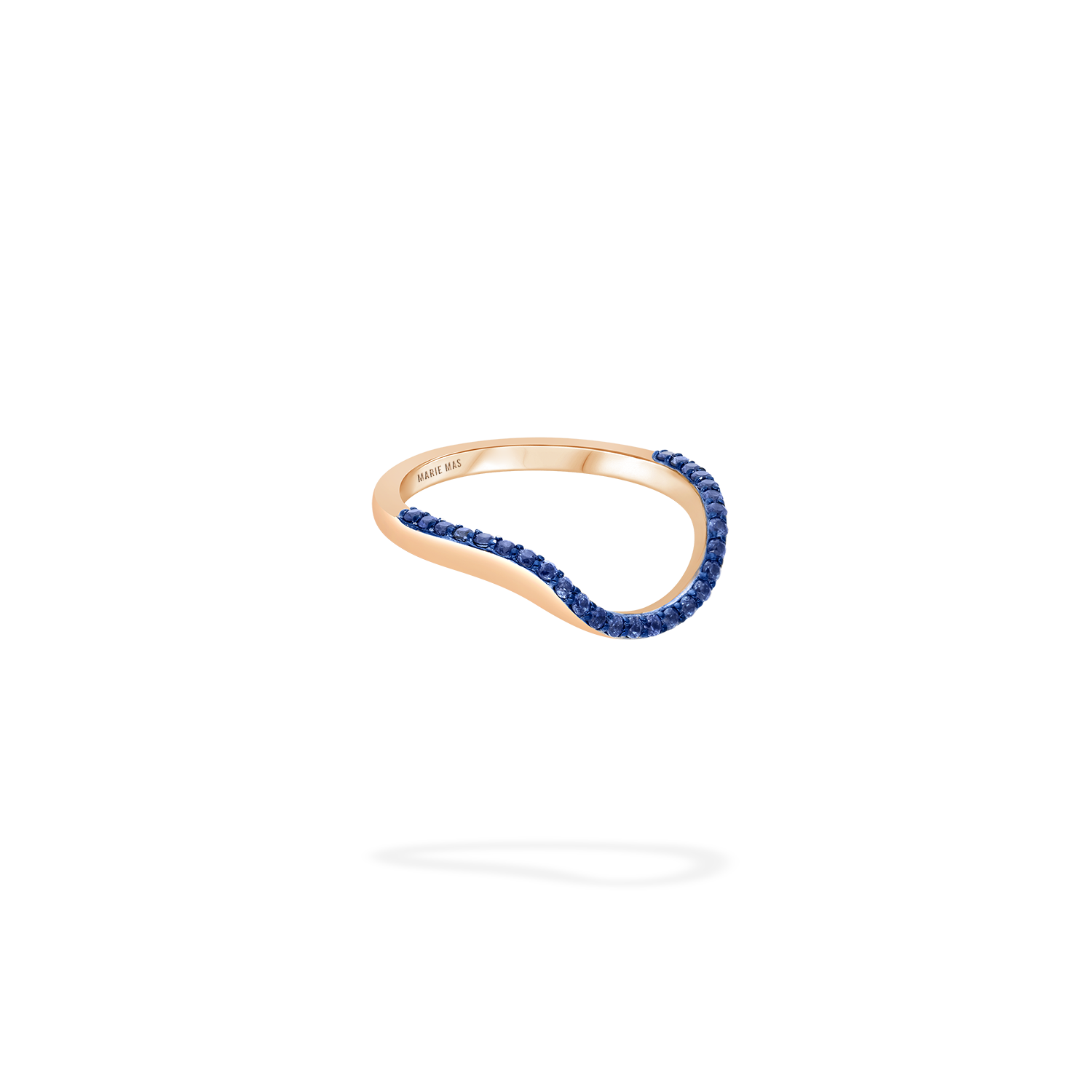 Halo Ring | | Half pavé, rose gold & sapphires