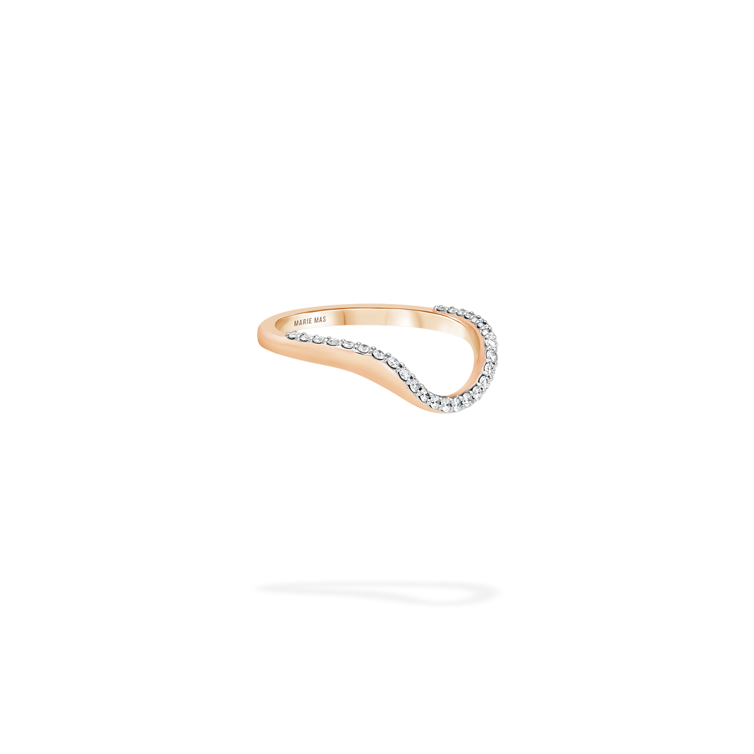 Halo Ring rose gold | Half diamonds