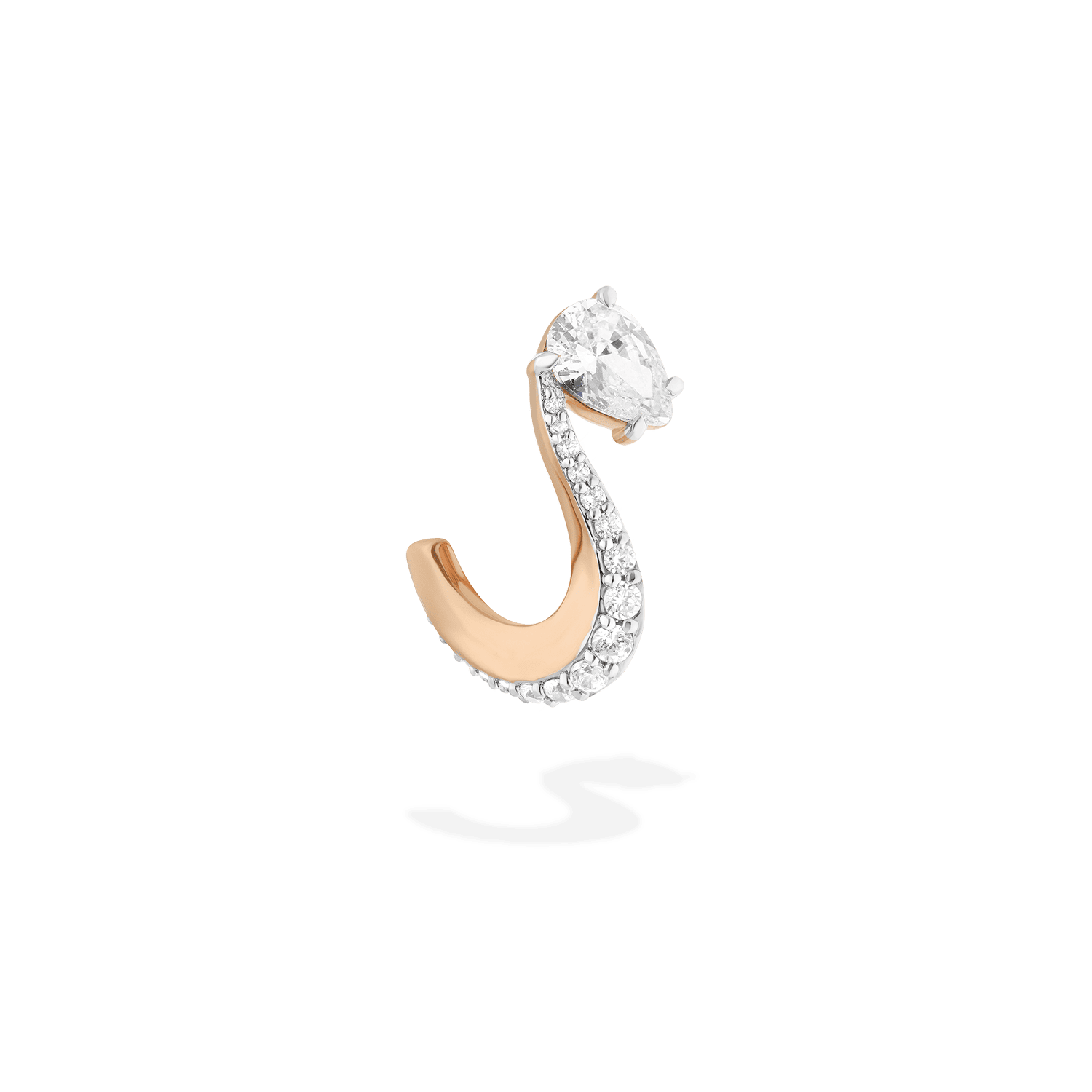 Single Grand Nova Earrings | Pear Diamond & Diamonds