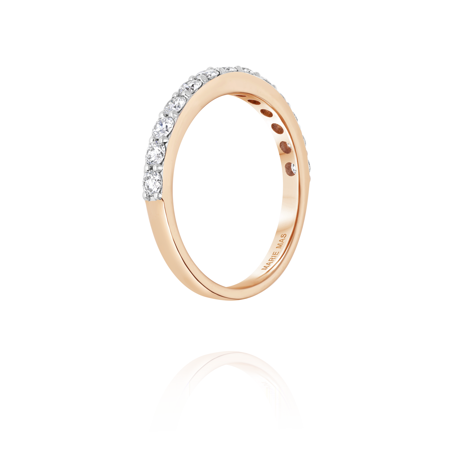 Paved I ring | Rose Gold