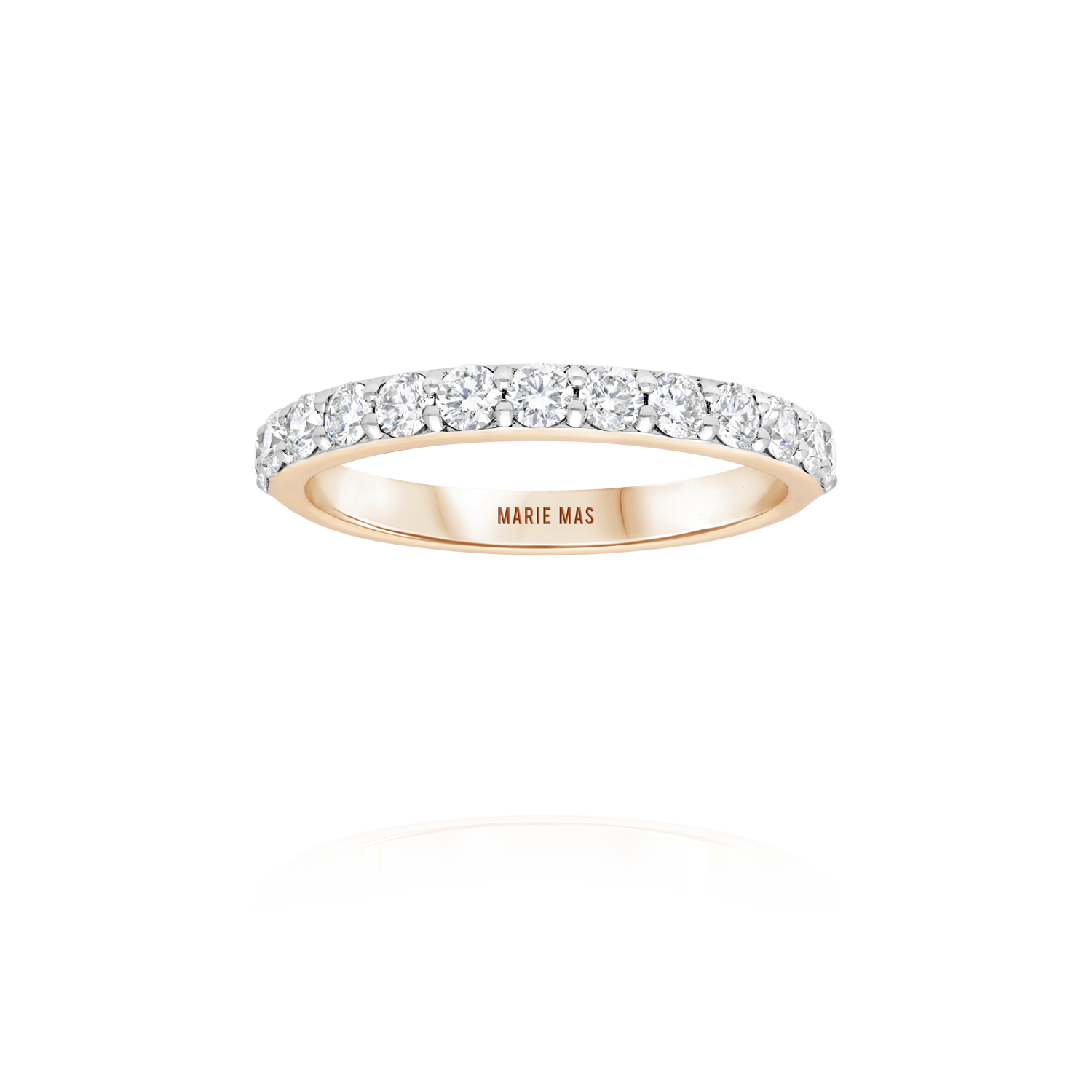 Paved I ring | Rose Gold