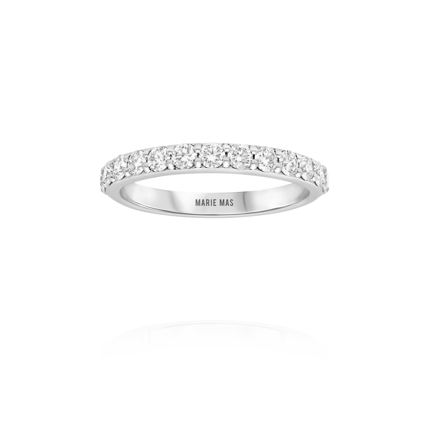 Paved I ring | White Gold
