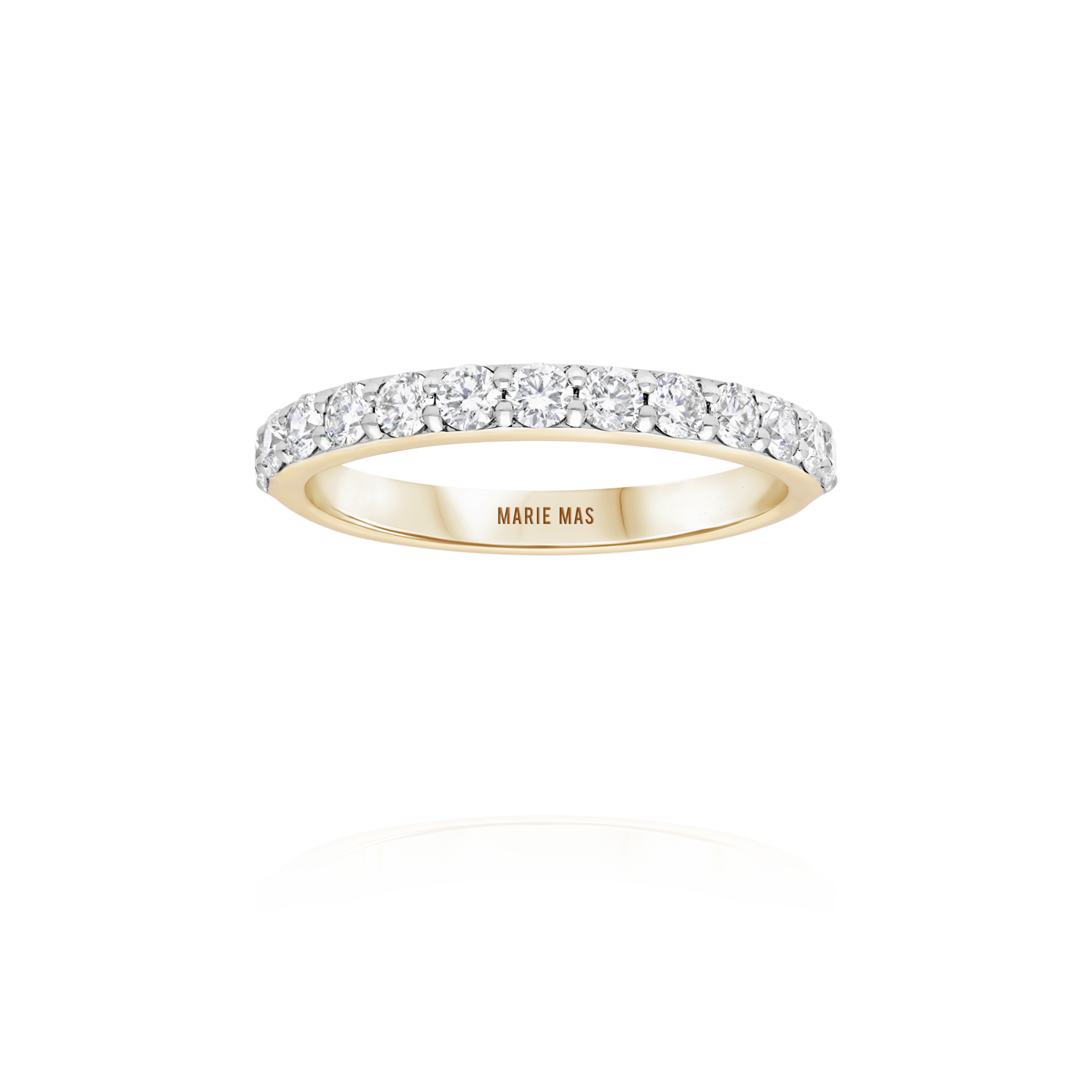 Paved I ring | Yellow Gold