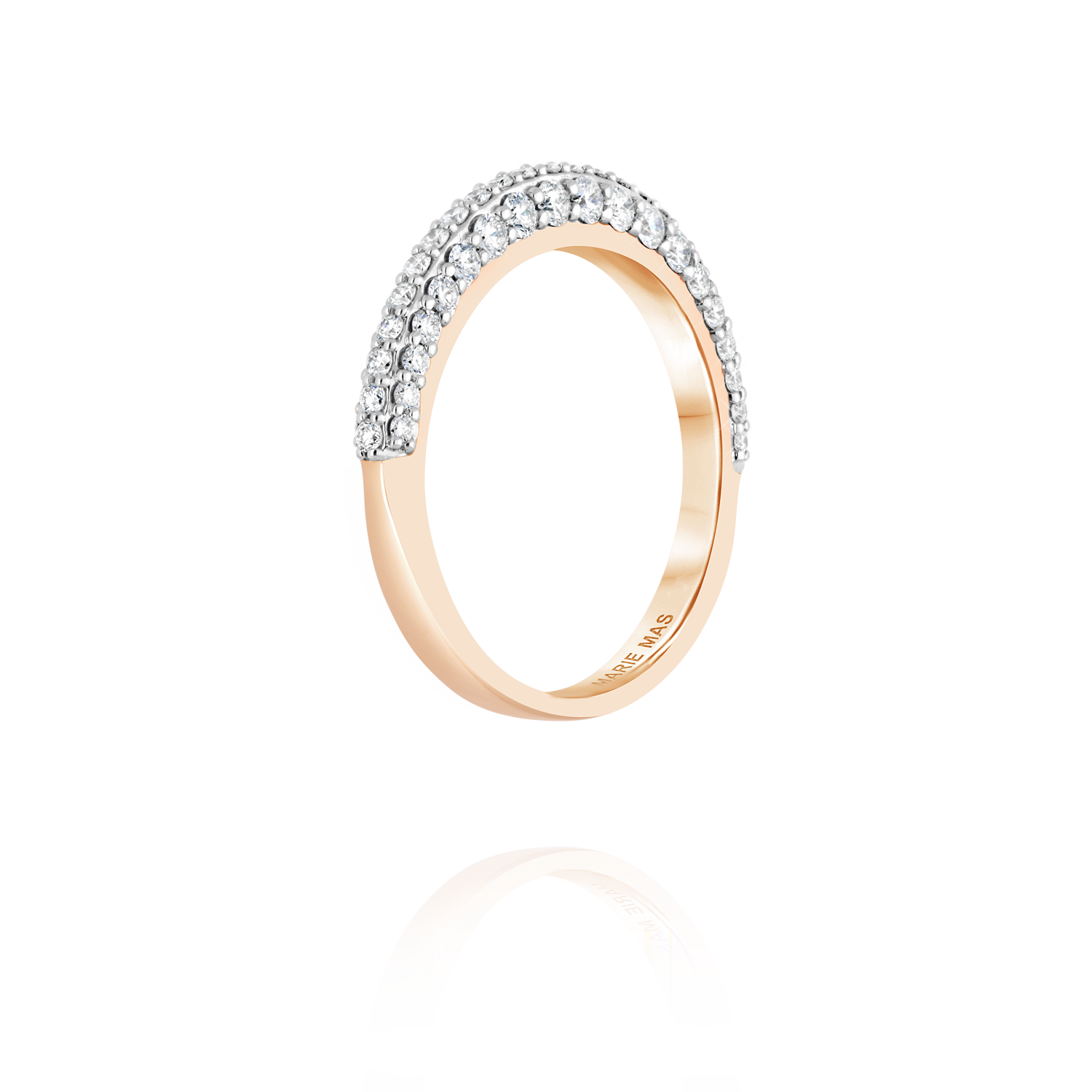 Paved dome I ring | Rose Gold