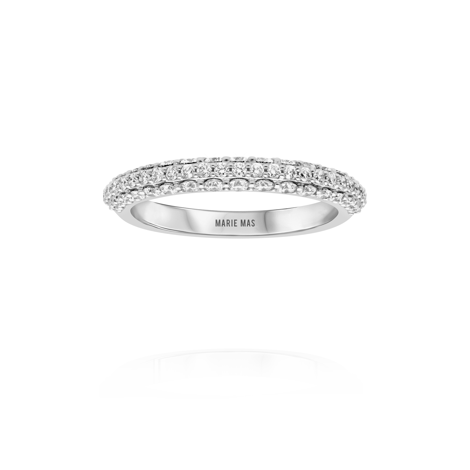 Paved dome I ring | White Gold