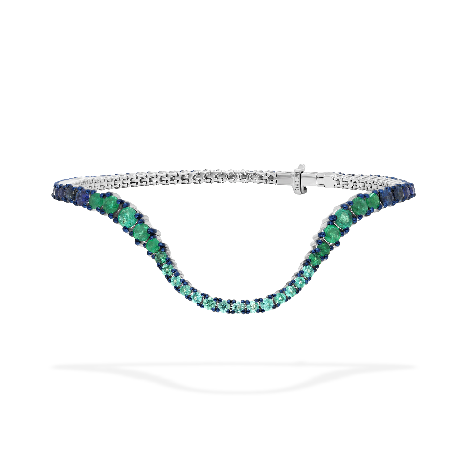 Radiant Bracelet | Full pavé emerald and sapphire