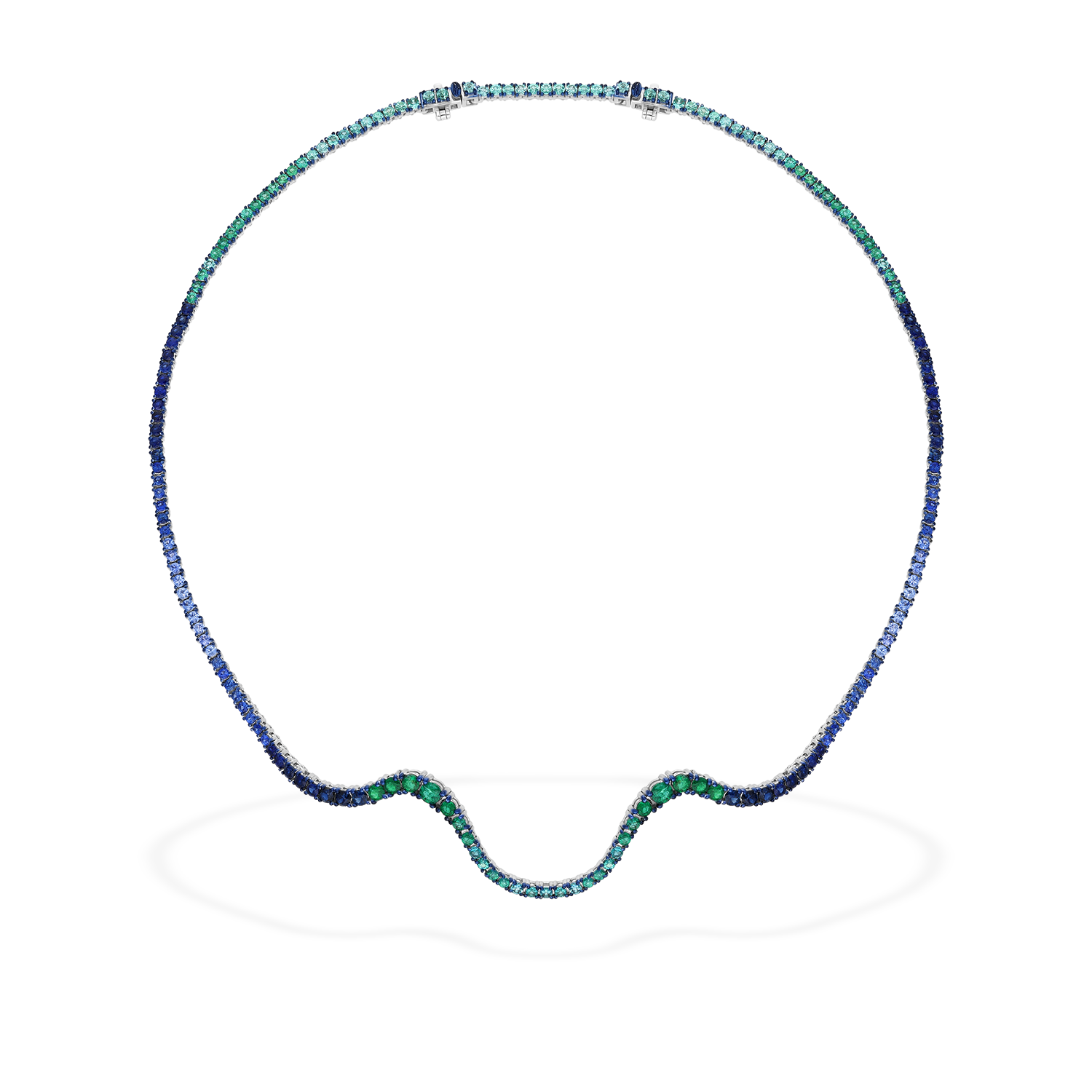 Radiant Choker | Full pavé emeralds and sapphires