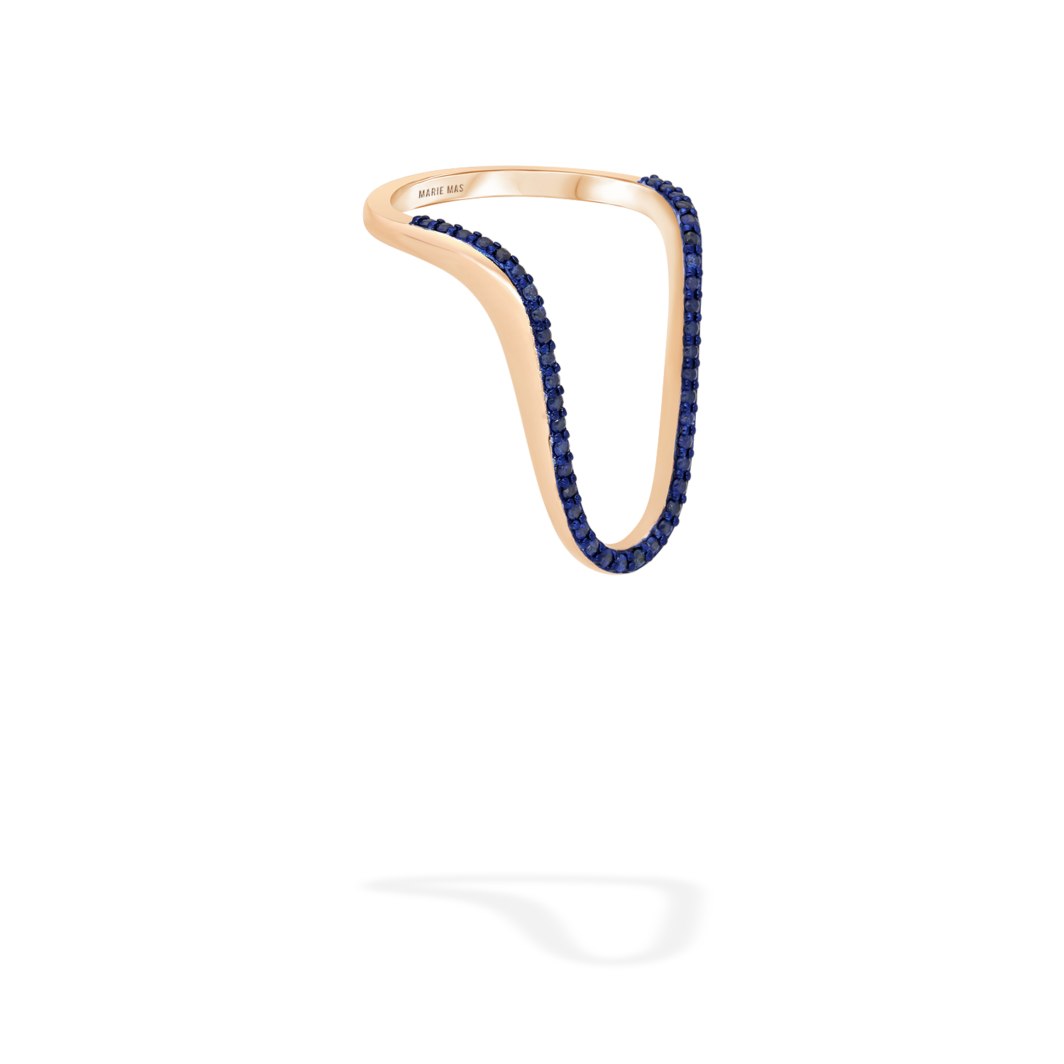 Radiant Ring | Half pavé Sapphires