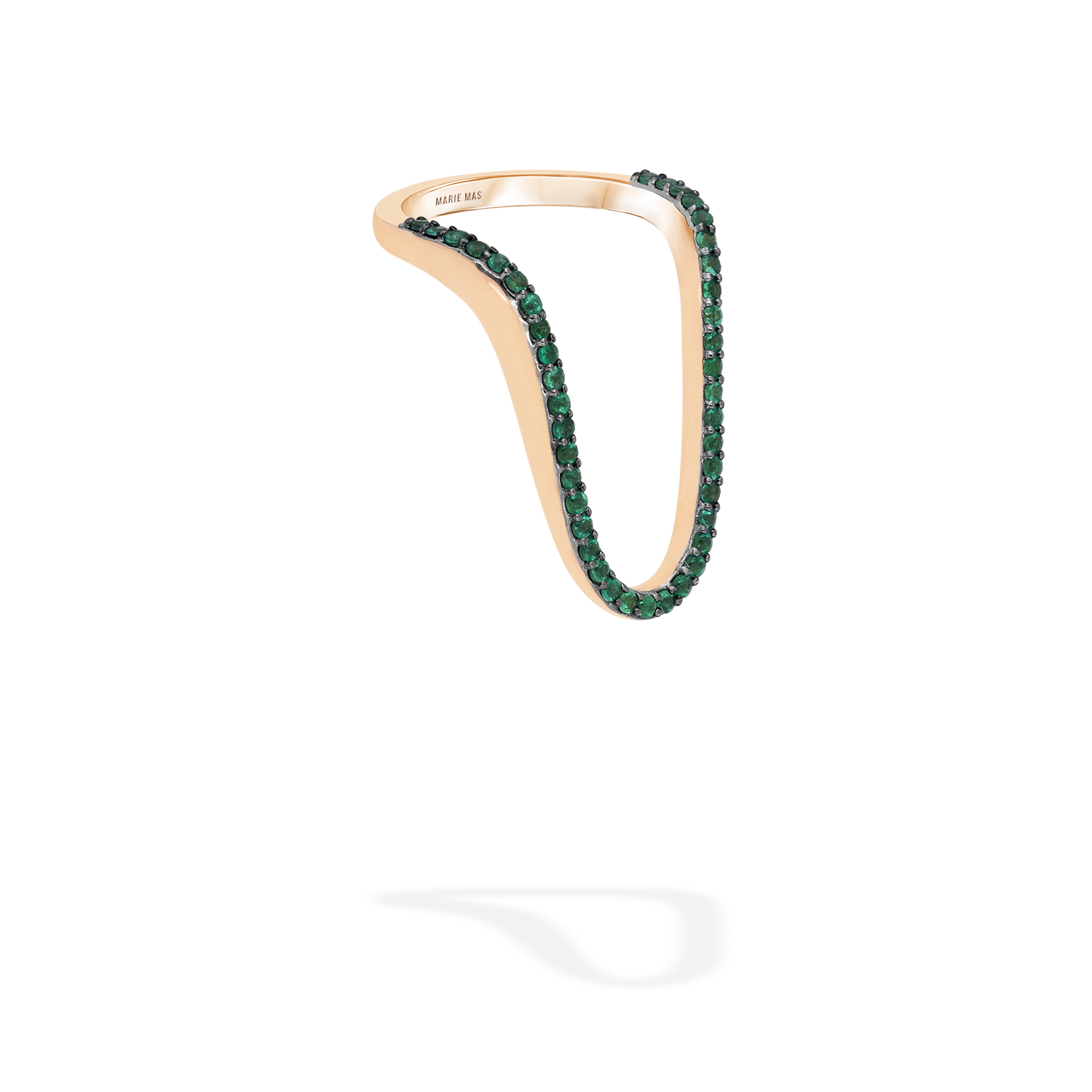 Radiant Ring | Half pavé Emeralds