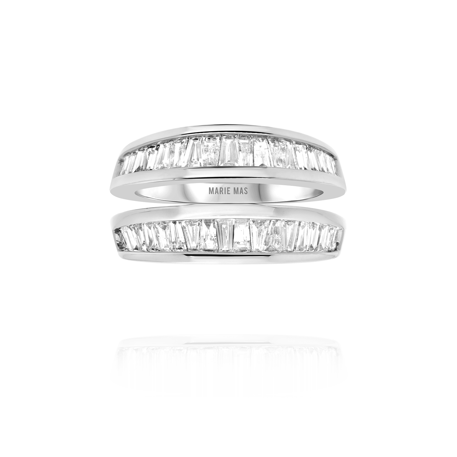 Starlight U ring paved diamonds | White Gold