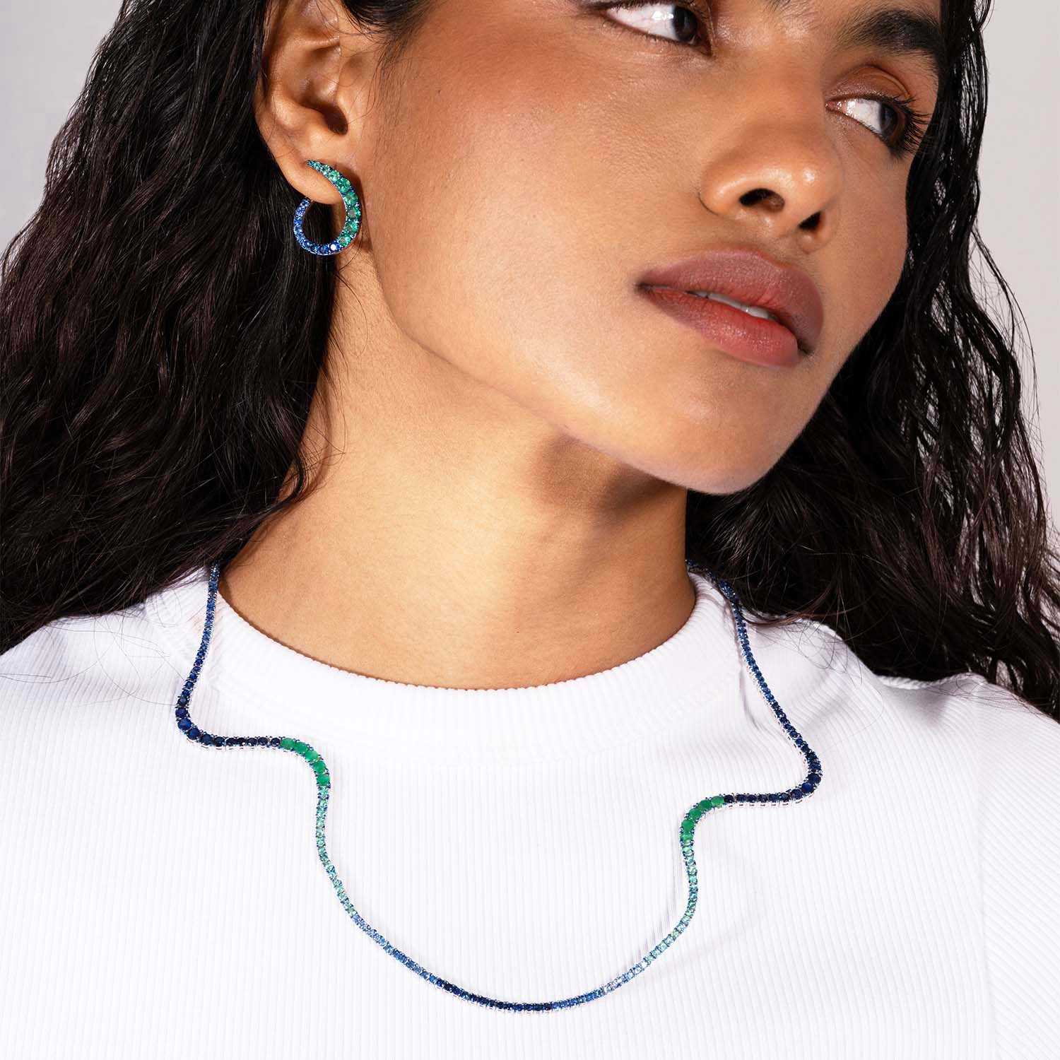 Grand Radiant Hoop Earrings | Emeralds & Sapphires