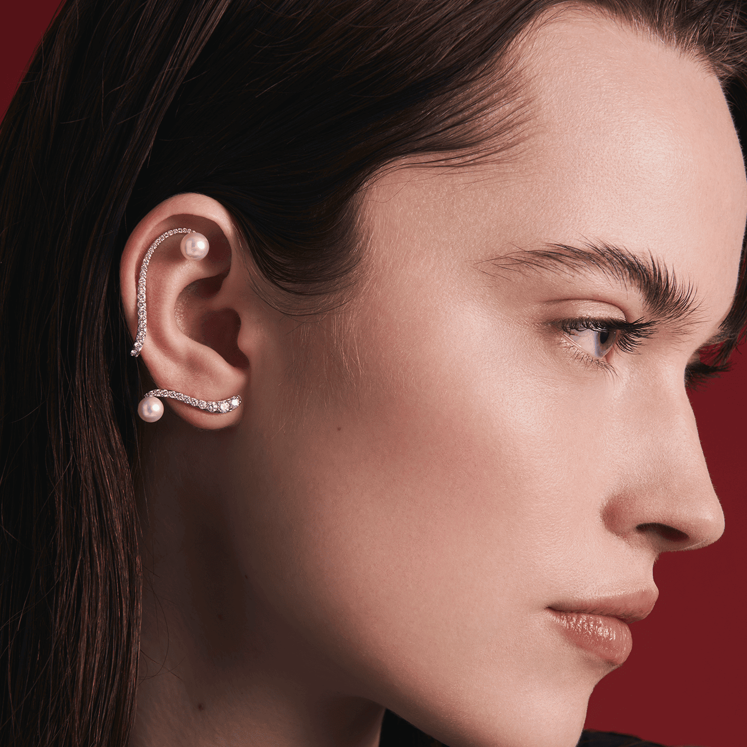 Single Ray Earring | Pearl & Diamonds