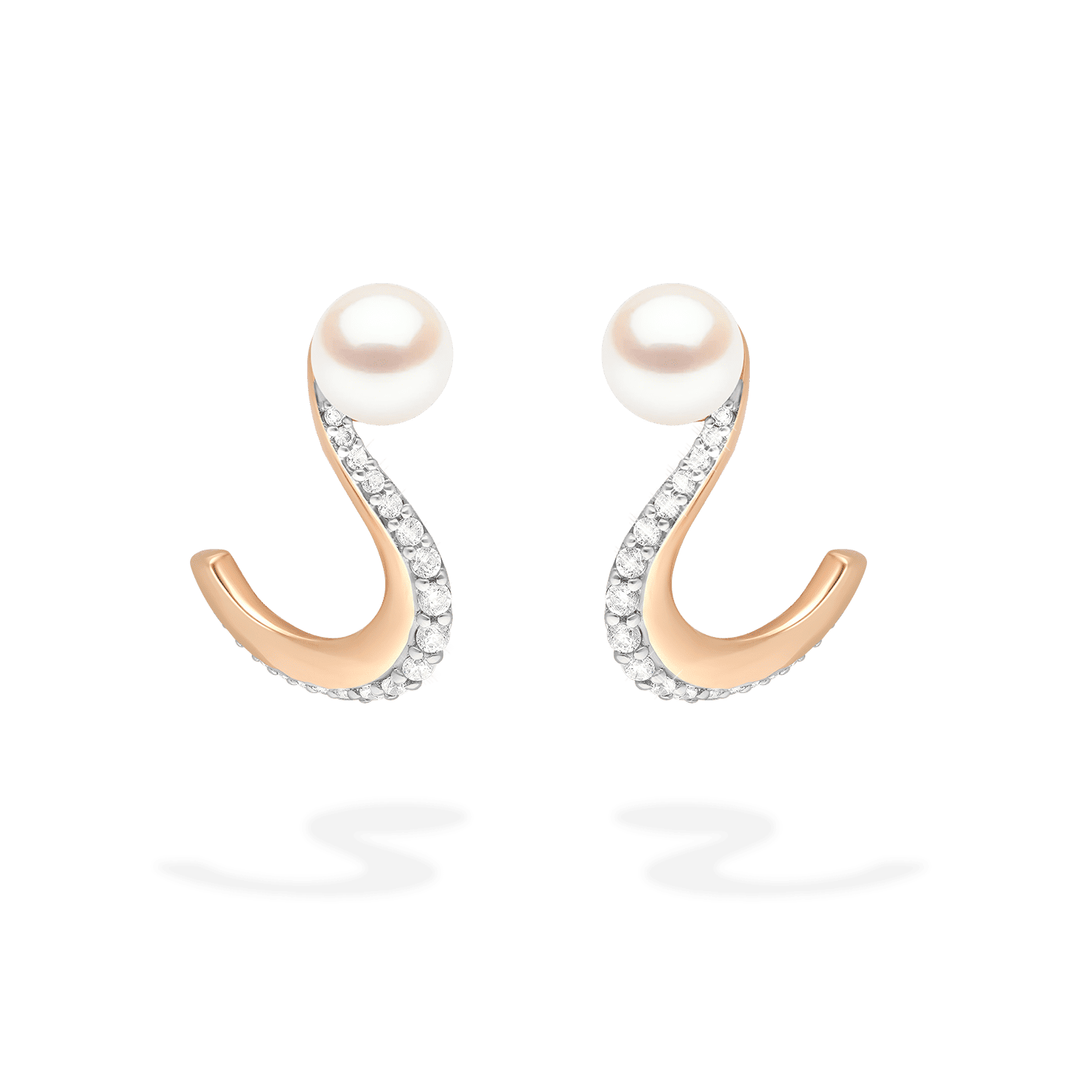 Nova Pair of Earrings | Pearls & Diamonds