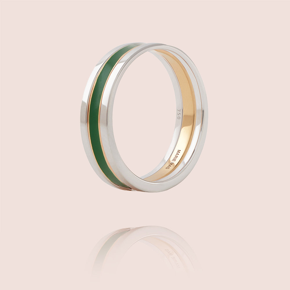 We Ring | White Gold Green Lacquer