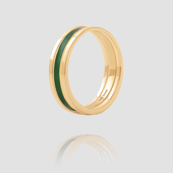 We Ring | Yellow Gold Green Lacquer