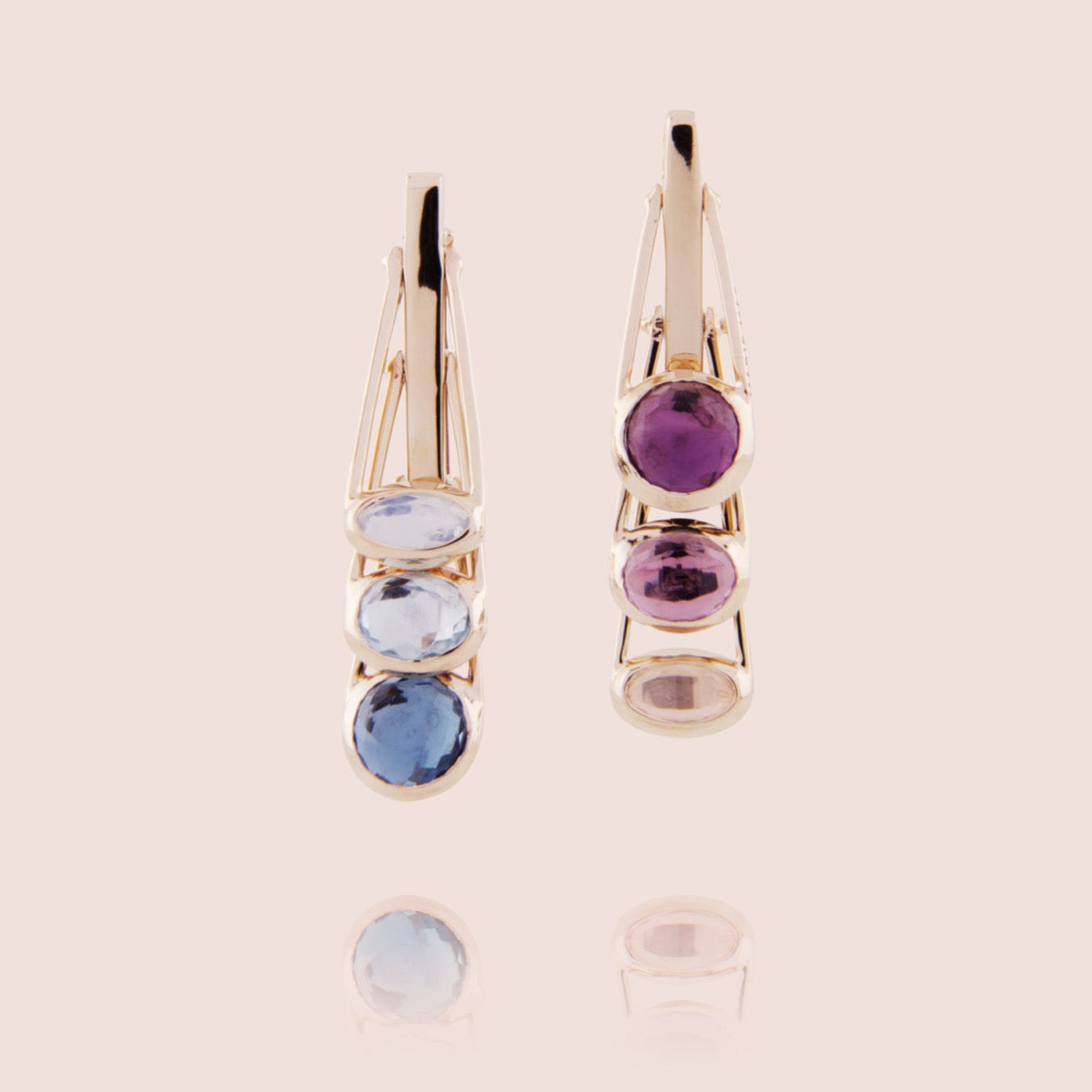 Petites Dancing Earrings | Amethyst & Topaz