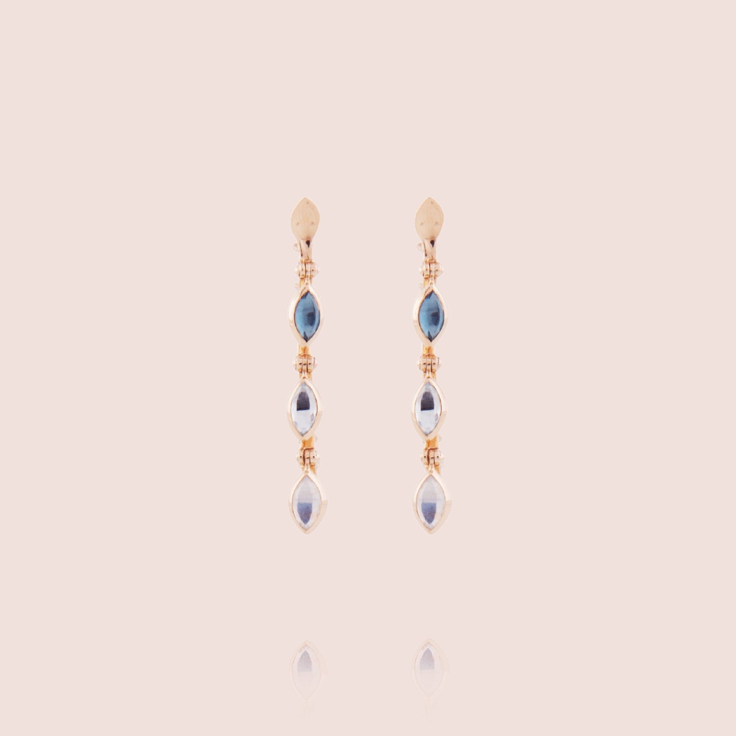 Petites Swinging Line Earrings | Amethyst & Topaz
