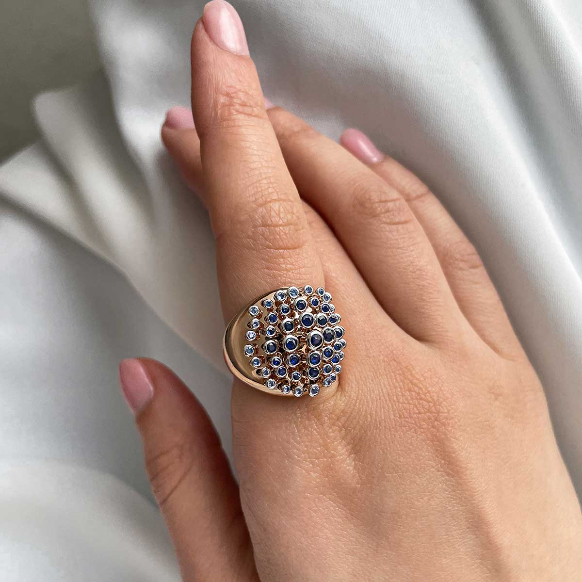 Sapphire King Wave Ring