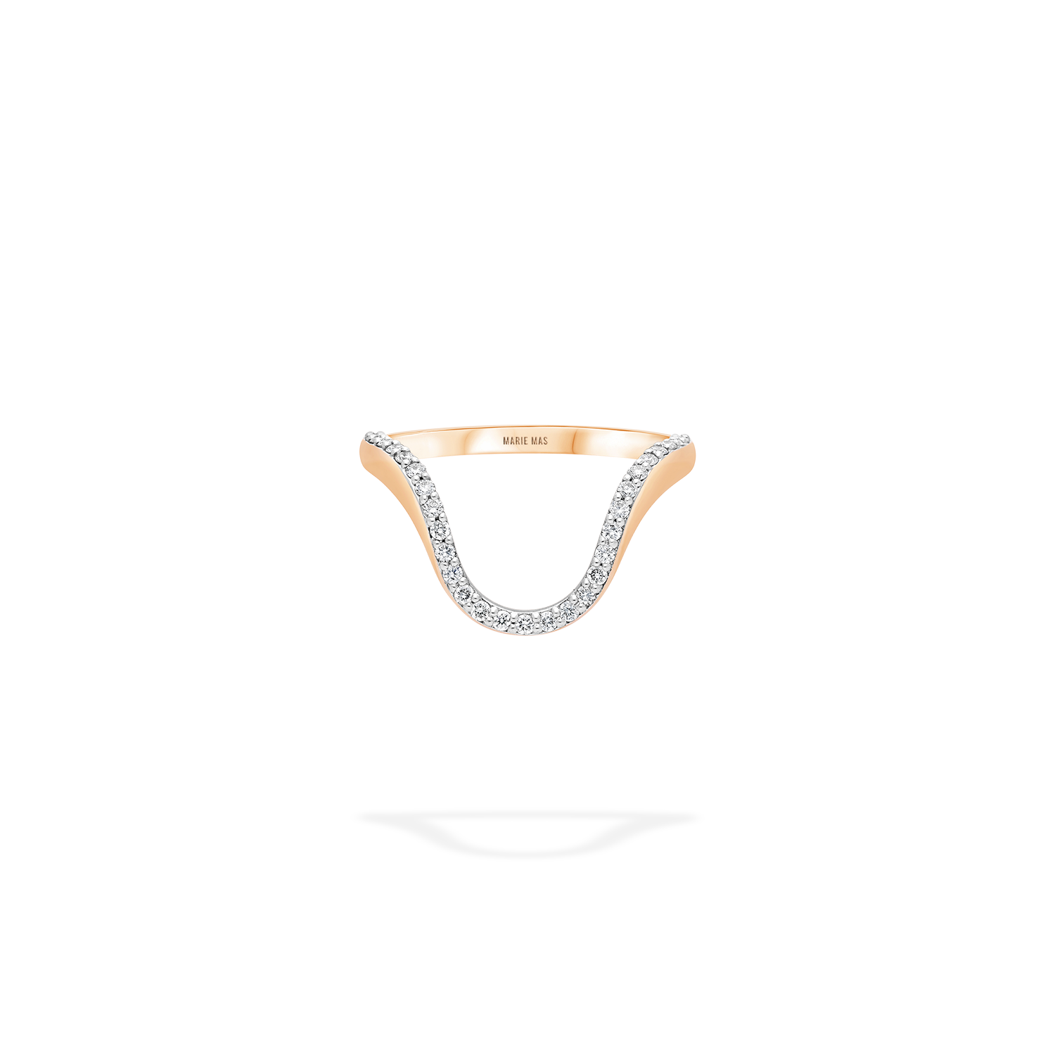 Aura Ring  | Half pavé, rose gold & diamonds