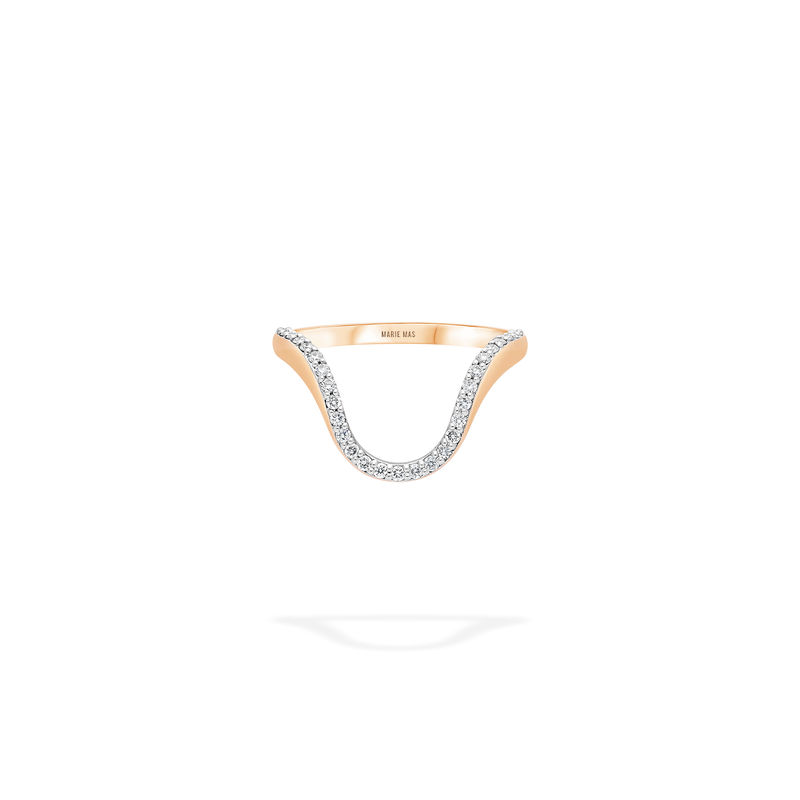 Aura Ring  | Half pavé, rose gold & diamonds