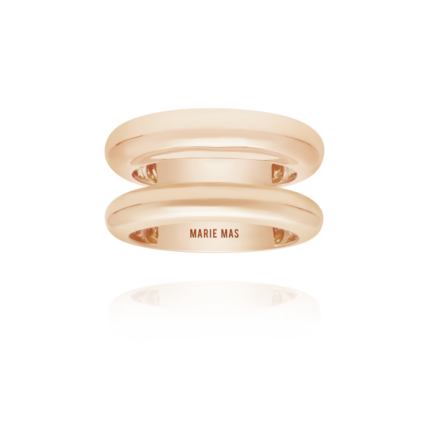 Double Dome U ring | Rose Gold