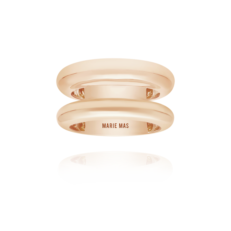 Double Dome U ring | Rose Gold