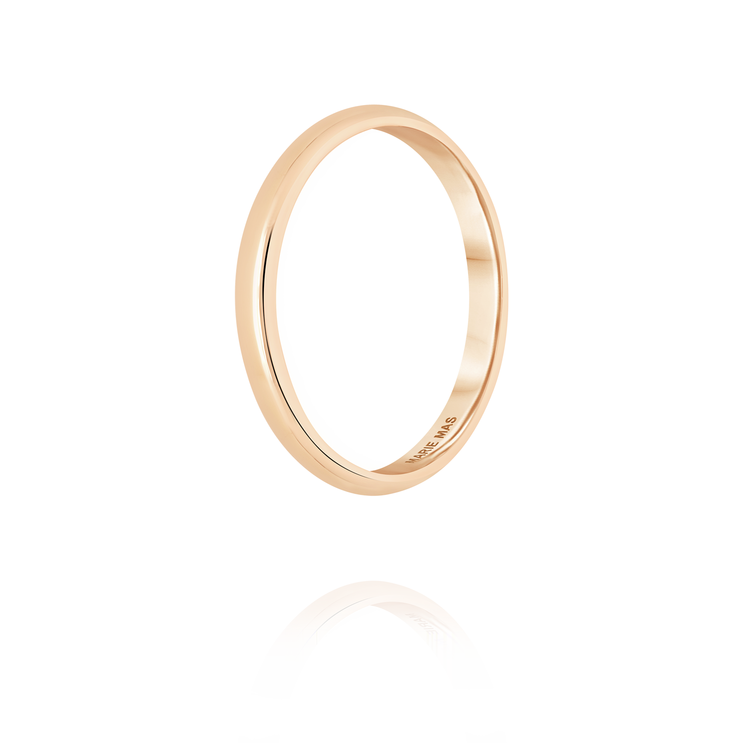 D-shape I ring | Rose Gold