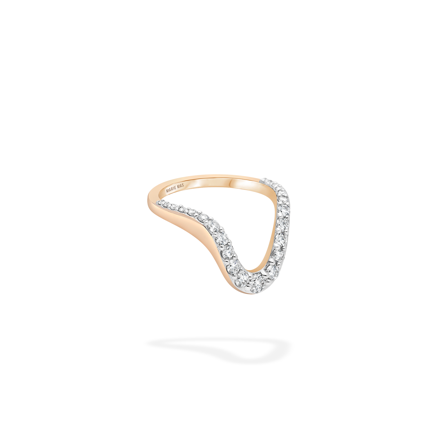 Grand Aura Ring  | Half pavé, rose gold & diamonds