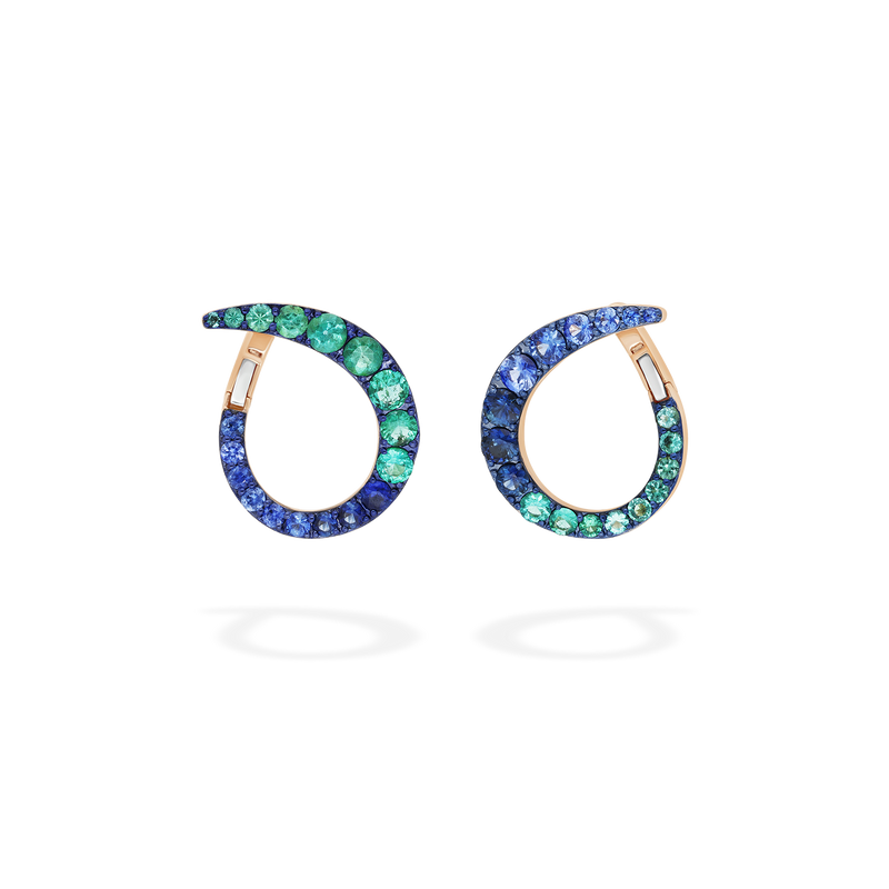 Grand Radiant Hoop Earrings | Emeralds and sapphires