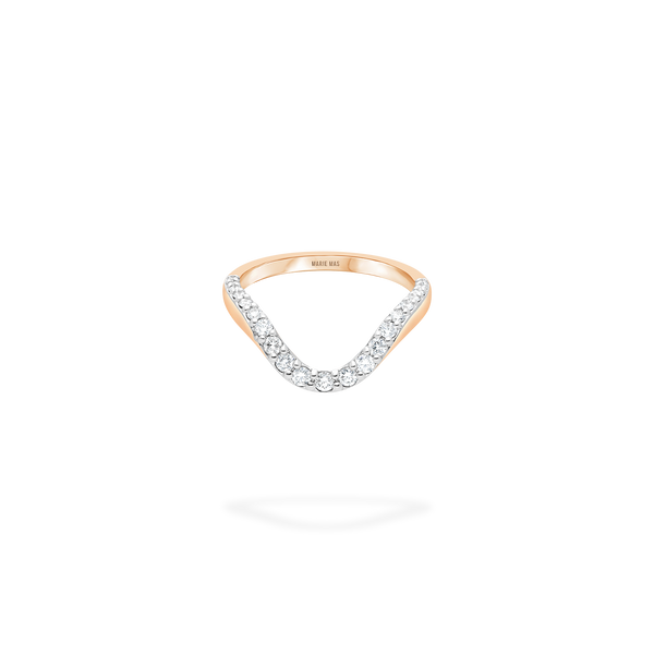 Grand Halo Ring | Half pavé, rose gold & diamonds