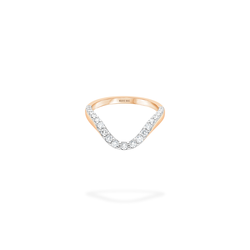 Grand Halo Ring | Half pavé, rose gold & diamonds