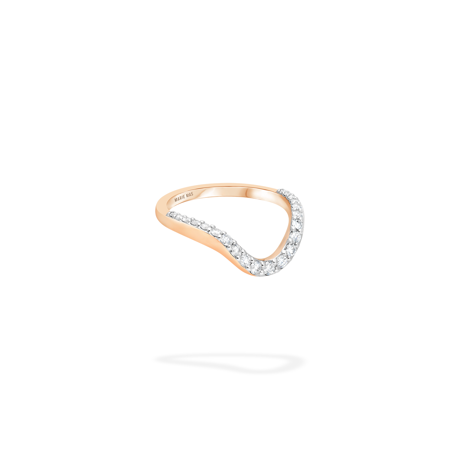 Grand Halo Ring | Half pavé, rose gold & diamonds