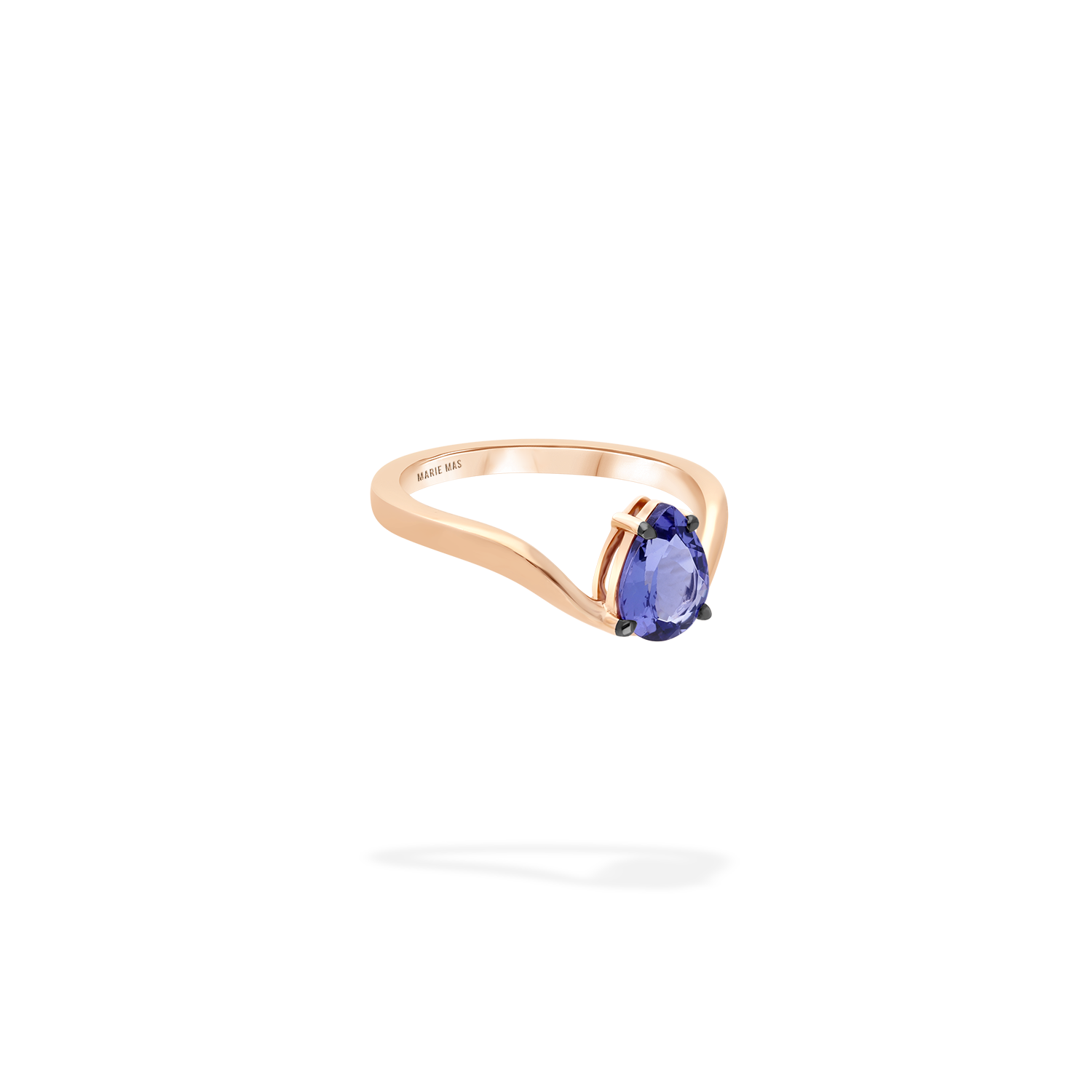 Aura Ring | Tanzanite pear shape stone, rose gold